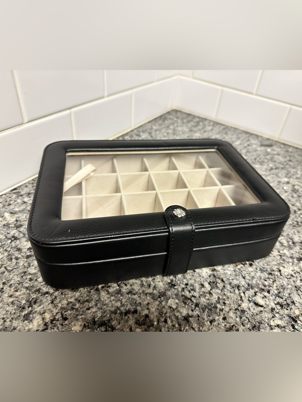 Mele & Co Black Leather Jewelry /Accessories / Watch Organizer Box